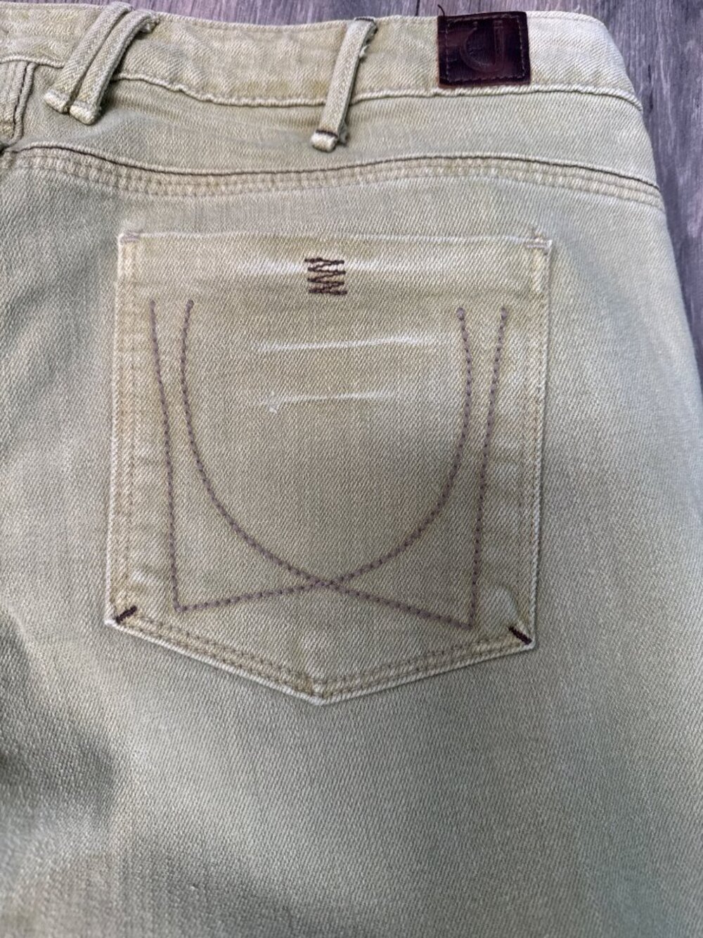U Jeans Size 29 Olive Green Low Rise Flare Jeans With Bell Bottom Cotton Blend V - Picture 11 of 12